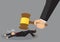 Businessman Hit by Gavel Cartoon Vector Illustration
