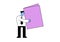 Businessman holding big file folder or diploma. Office worker and employee, manager and paperwork, confidential