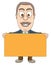 Businessman - Holding a blank board