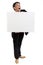 Businessman holding a blank white
