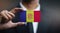 Businessman Holding Card of Andorra Flag