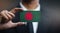 Businessman Holding Card of Bangladesh Flag