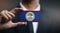 Businessman Holding Card of Belize Flag