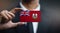 Businessman Holding Card of Bermuda Flag