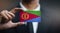 Businessman Holding Card of Eritrea Flag