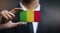 Businessman Holding Card of Mali Flag