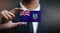 Businessman Holding Card of Montserrat Flag