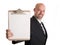 Businessman holding clipboard