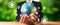 Businessman holding Earth with eco friendly icon design. Reliance