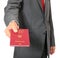 Businessman holding german passport