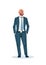 Businessman holding hands pocket business man office worker male cartoon character isolated flat full length vertical