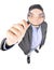 Businessman holding magnify glass