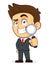 Businessman Holding a Magnifying Glass