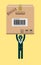 Businessman holding a package. Vector