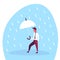 Businessman holding umbrella during rain finance protected concept flat cartoon character