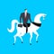 Businessman on horseback. Boss is rider. Vector illustration