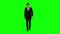 Businessman is in a hurry to work, he starts to run. Green Screen