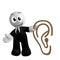 Businessman icon with ear symbol