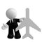 Businessman icon with flight plane symbol