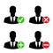 Businessman icons with add, delete, accept & block signs
