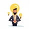 businessman with a idea light bulb