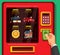 Businessman insert money to buy asset in vending machine concept in cartoon illustration vector