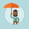 Businessman insurance agent with umbrella.