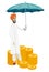 Businessman insurance agent with umbrella.