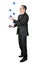 Businessman juggling