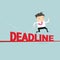 Businessman jump over deadline