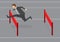 Businessman Jumping Hurdles Vector Illustration
