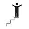 Businessman ladder top business management developing successful silhouette style icon