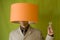 Businessman lamp head