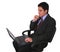 Businessman laptop and chair