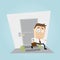 Businessman leaving home clipart