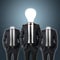 Businessman with light bulb head, creativity in business concept