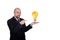 Businessman with lightbulb