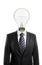 Businessman with a lightbulb instead of head