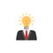 Businessman with lightbulb head