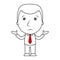 Businessman line cartoon face confused expression