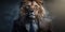 businessman with lion head