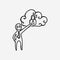 Businessman lock cloud. Doodle vector icon. Drawing sketch illustration hand drawn cartoon line eps10
