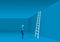 Businessman looking up at a ladder solution  challenge  concept