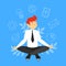 Businessman in lotus pose meditating vector isolated