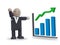 Businessman with marketing graph