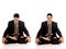 Businessman meditating yoga