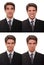 Businessman with multiple expressions