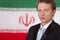 Businessman over iran flag
