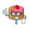 Businessman pancake with strawberry character cartoon