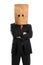 Businessman With Paper Bag Over Head